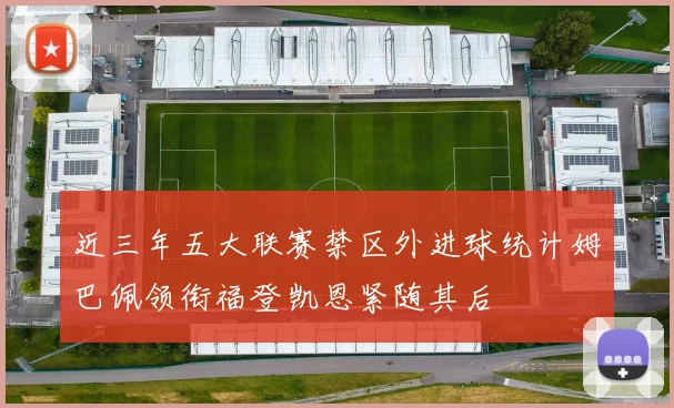 近三年五大联赛禁区外进球统计姆巴佩领衔福登凯恩紧随其后